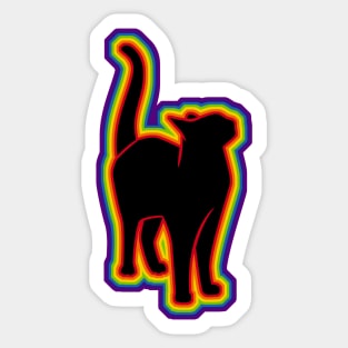 LGBTQ+ rainbow CAT silhouette Sticker